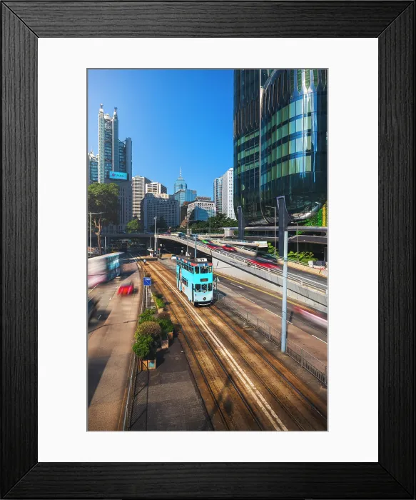 Framed Print : A tram in Central, Hong Kong island, Hong Kong, China Framed Print : A tram in Central, Hong Kong island, Hong Kong, China