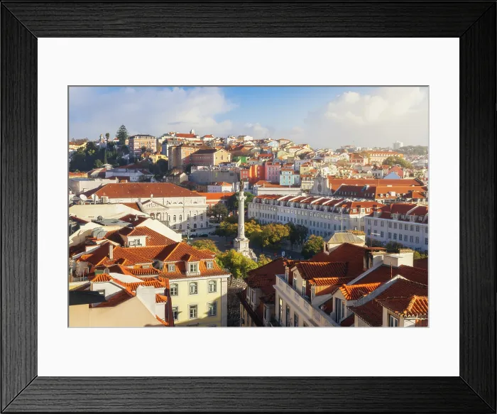 Framed Print : Rossio Square viewed from Elevador de Santa Justa, Baixa, Lisbon, Portugal Framed Print : Rossio Square viewed from Elevador de Santa Justa, Baixa, Lisbon, Portugal