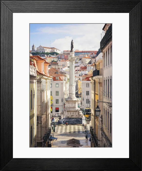 Framed Print : Rossio Square, Baixa, Lisbon, Portugal