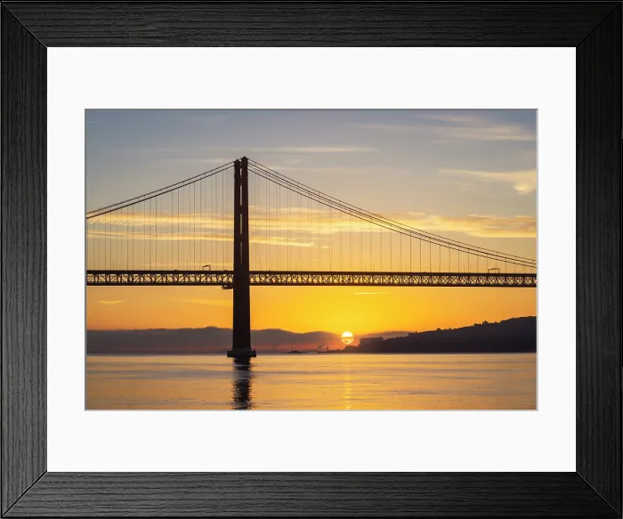 Framed Print : 25 April Bridge at sunrise, Lisbon, Portugal Framed Print : 25 April Bridge at sunrise, Lisbon, Portugal