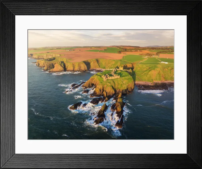 Framed Print : Dunnnottar Castle at sunrise, Stonehaven, Aberdeenshire, Scotland, United Kingdom