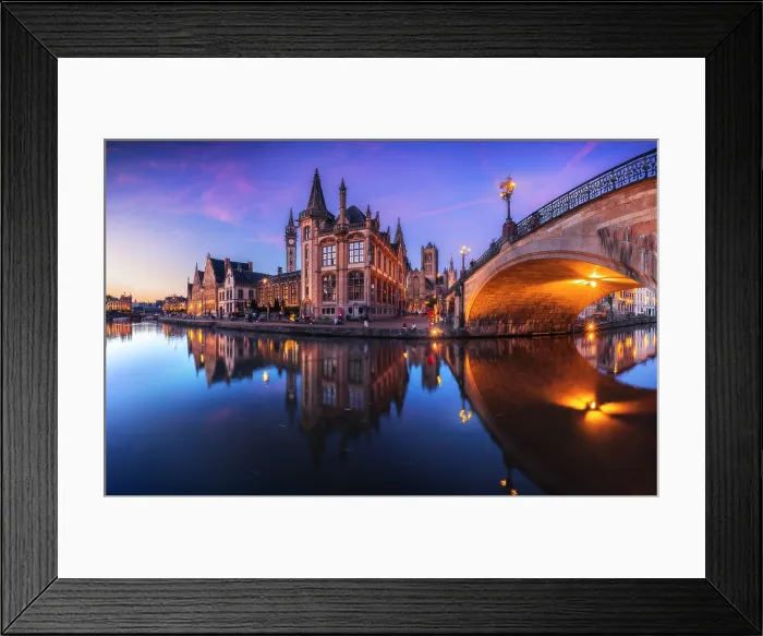Framed Print : Graslei and Korenlei, GhentEast Flanders, Flanders, Belgium Framed Print : Graslei and Korenlei, GhentEast Flanders, Flanders, Belgium