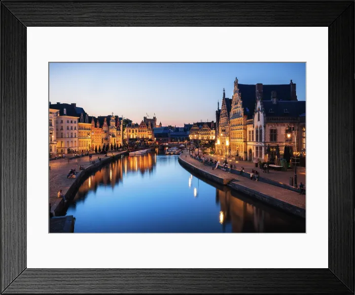 Framed Print : Graslei and Korenlei, GhentEast Flanders, Flanders, Belgium Framed Print : Graslei and Korenlei, GhentEast Flanders, Flanders, Belgium