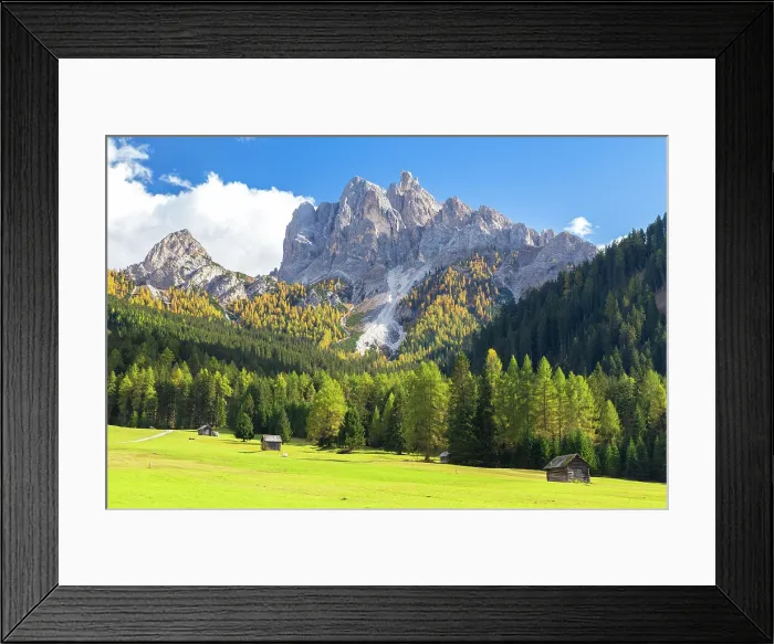 Framed Print : Picco di Vallandro in autumn season. Europe, Italy, South Tyrol, Braies valley, Bolzano province, Braies municipality