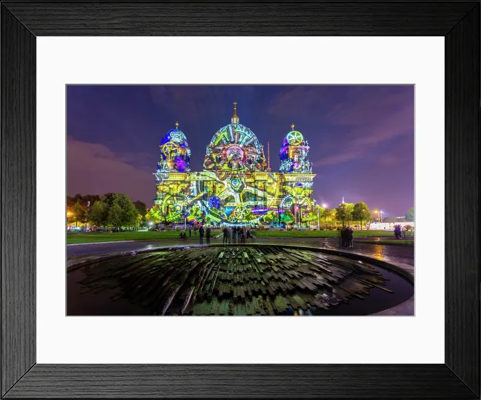 Framed Print : Berliner Dom during the Festival of Lights. Mitte, Berlin, Germany Framed Print : Berliner Dom during the Festival of Lights. Mitte, Berlin, Germany