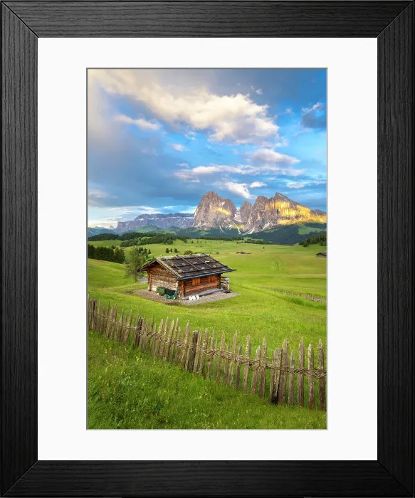 Framed Print : Alpe di Siusi / Seiser Alm, a dolomite plateau and the largest high-altitude alpine meadow in Europe, at sunset. Castelrotto, South Tyrol, Trentino Alto Adige, Italy Framed Print : Alpe di Siusi / Seiser Alm, a dolomite plateau and the largest high-altitude alpine meadow in Europe, at sunset. Castelrotto, South Tyrol, Trentino Alto Adige, Italy