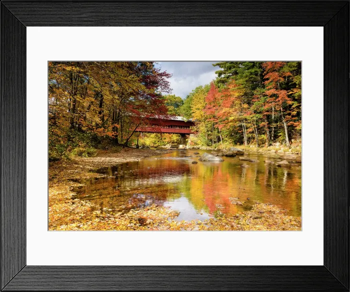 Framed Print : Autumn at the Swift River Covered Bridge, White Mountain National Forest, Conway, New Hampshire, USA Framed Print : Autumn at the Swift River Covered Bridge, White Mountain National Forest, Conway, New Hampshire, USA