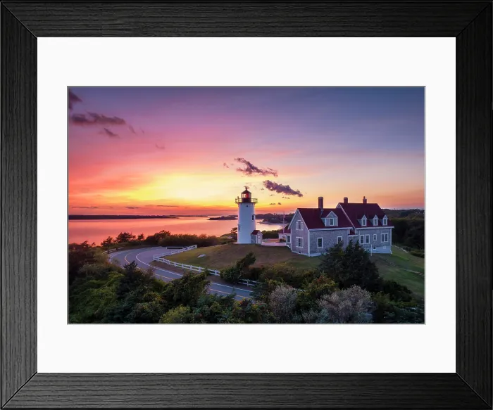 Framed Print : Sunset over Nobska Lighthouse, Cape Cod, Falmouth, Massachusetts, USA