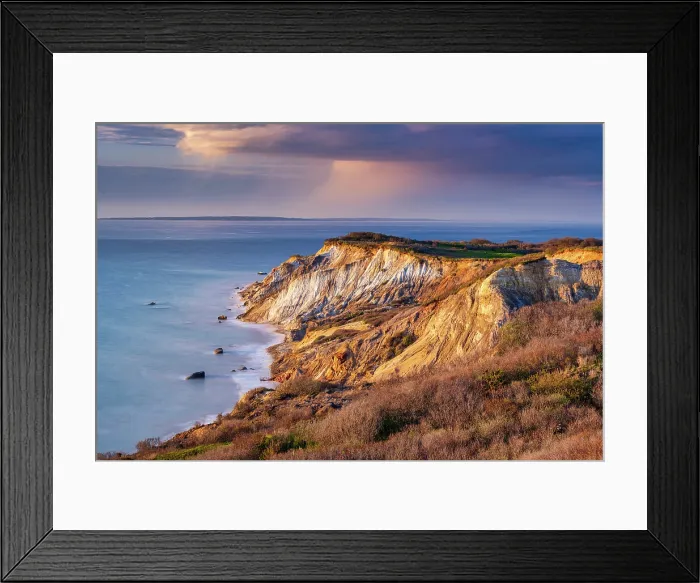 Framed Print : Sunset from Aquinnah Cliffs on Martha's Vineyard, Massachusetts, USA Framed Print : Sunset from Aquinnah Cliffs on Martha's Vineyard, Massachusetts, USA