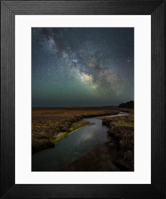 Framed Print : Milky Way over marsh on Cape Cod, Orleans, Massachusetts, USA Framed Print : Milky Way over marsh on Cape Cod, Orleans, Massachusetts, USA