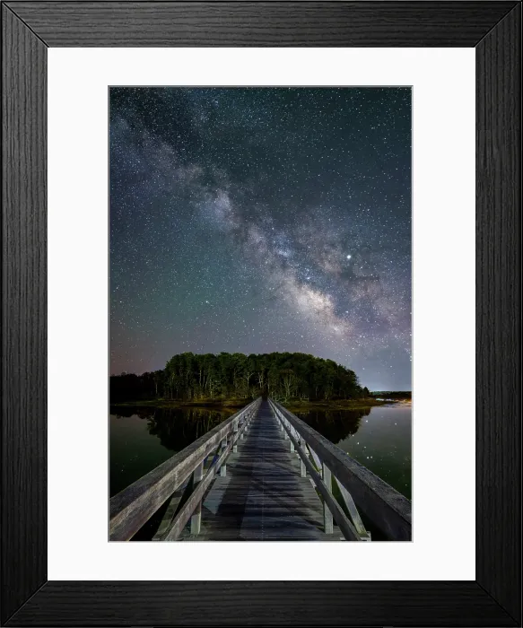 Framed Print : Milky Way over Uncle Tim's Bridge on Cape Cod, Wellfleet, Massachusetts, USA Framed Print : Milky Way over Uncle Tim's Bridge on Cape Cod, Wellfleet, Massachusetts, USA