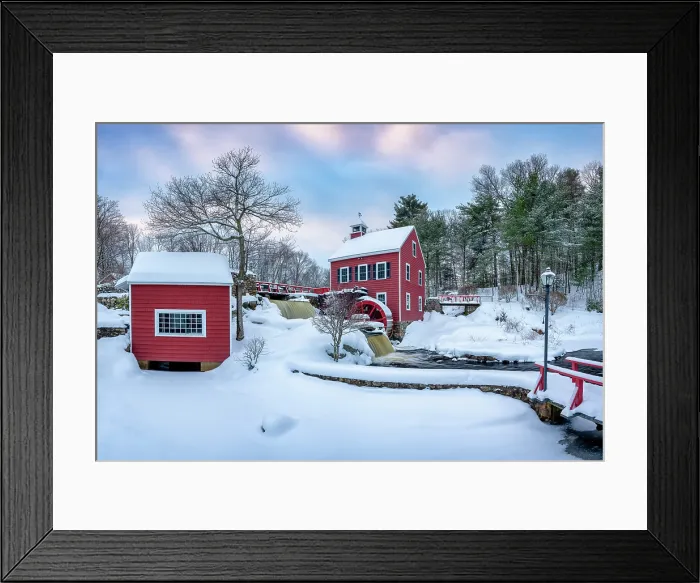 Framed Print : Winter at the Millstream in Chelmsford, Massachusetts, USA Framed Print : Winter at the Millstream in Chelmsford, Massachusetts, USA