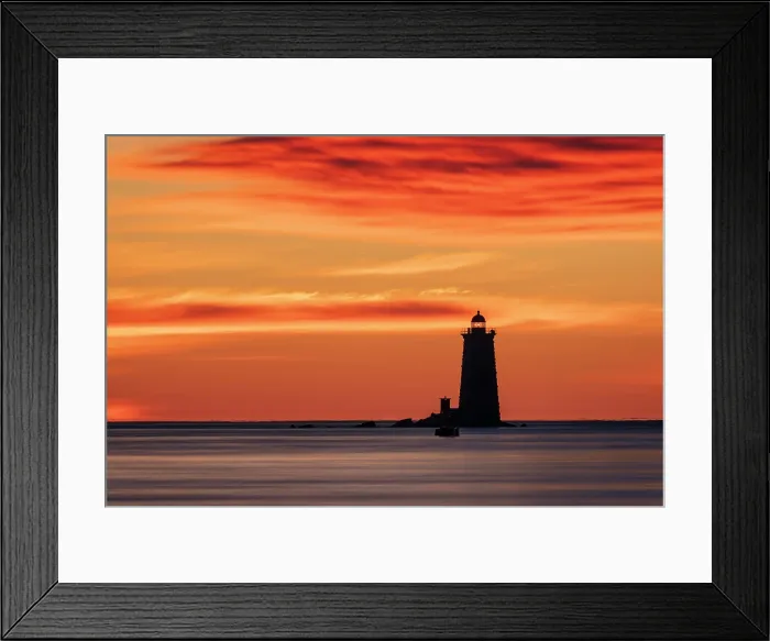 Framed Print : Sunrise over Whaleback Lighthouse, Kittery Point, Maine, USa Framed Print : Sunrise over Whaleback Lighthouse, Kittery Point, Maine, USa