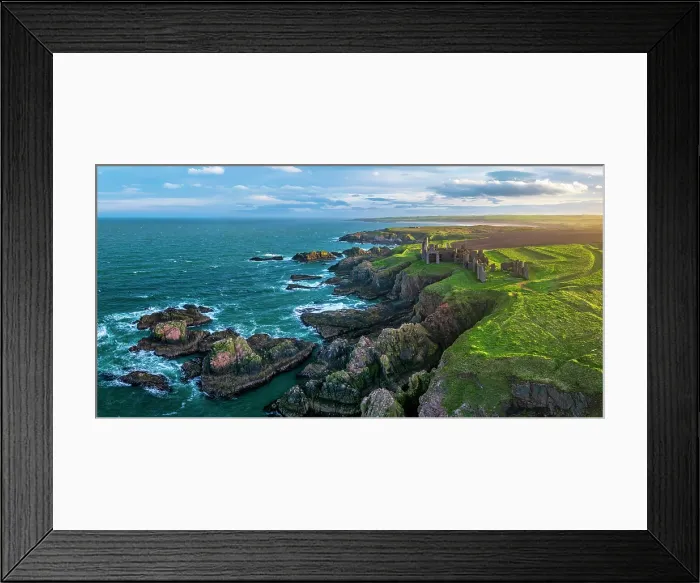 Framed Print : UK, Scotland, Aberdeenshire, Cruden Bay, Slains Castle