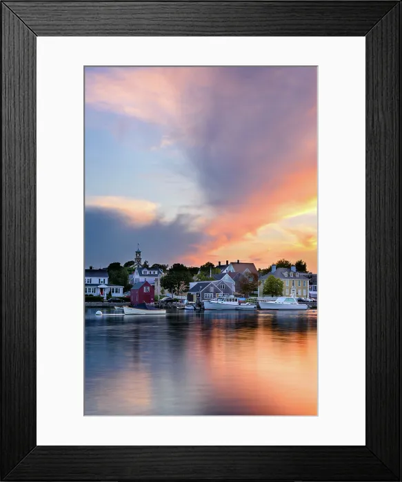Framed Print : Seacoast reflection at sunset, South Portsmouth, New Hampshjire, USA