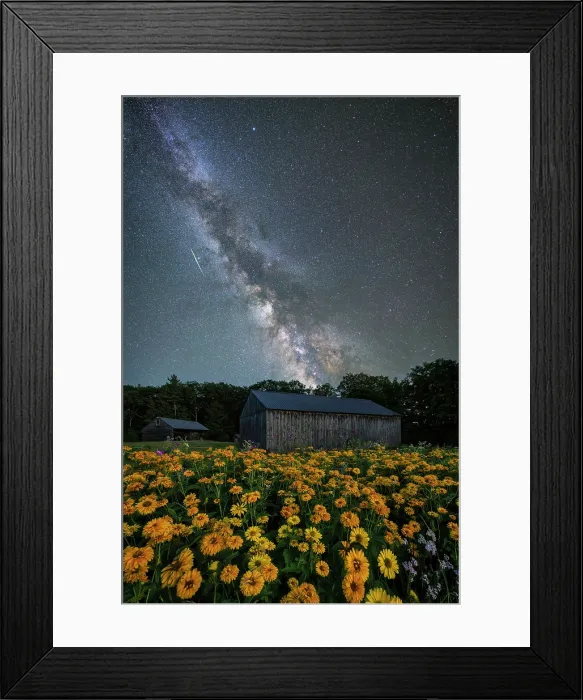 Framed Print : Milky Way over Muster Field Farm garden, North Sutton, New Hampshire, USA Framed Print : Milky Way over Muster Field Farm garden, North Sutton, New Hampshire, USA
