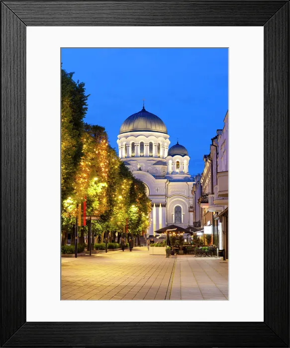 Framed Print : Church of St. Michael the Archangel at Dusk, Laisves Avenue, Kaunas, Lithuania Framed Print : Church of St. Michael the Archangel at Dusk, Laisves Avenue, Kaunas, Lithuania