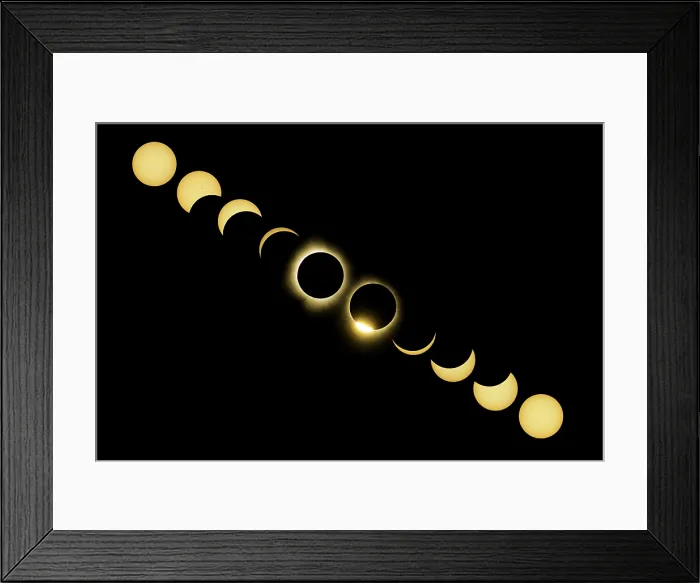 Framed Print : Total eclipse sequence, Errol, New Hampshire, USA Framed Print : Total eclipse sequence, Errol, New Hampshire, USA