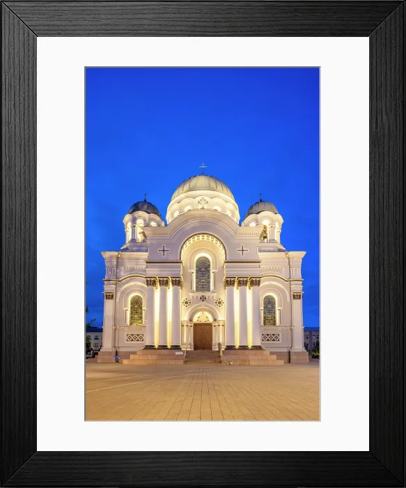 Framed Print : Church of St. Michael the Archangel at Dusk, Laisves Avenue, Kaunas, Lithuania Framed Print : Church of St. Michael the Archangel at Dusk, Laisves Avenue, Kaunas, Lithuania