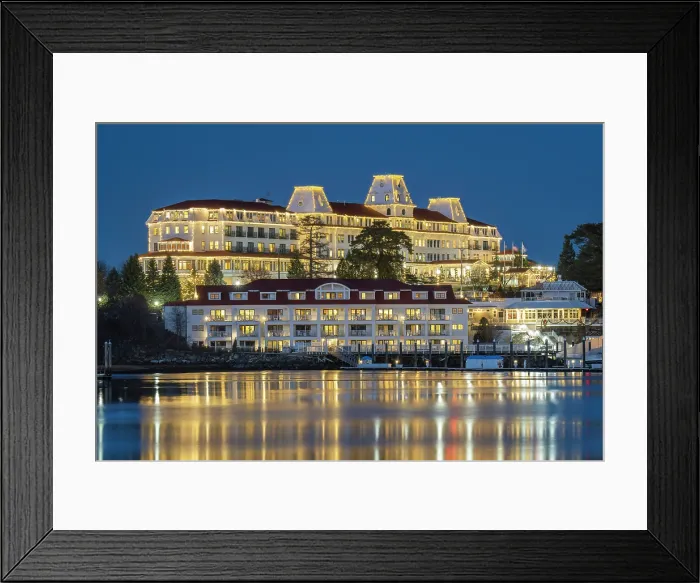 Framed Print : Wentwoth by the Sea Resort with holiday lights, New Castle, New Hampshire, USA Framed Print : Wentwoth by the Sea Resort with holiday lights, New Castle, New Hampshire, USA