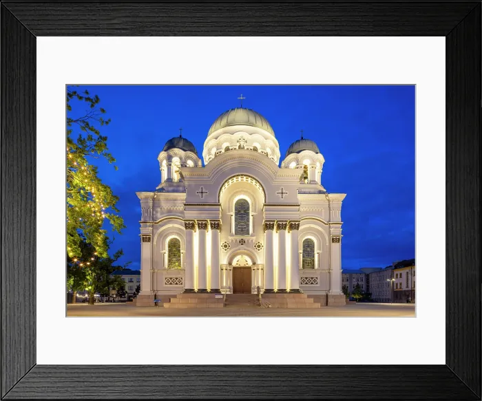 Framed Print : Church of St. Michael the Archangel at Dusk, Laisves Avenue, Kaunas, Lithuania Framed Print : Church of St. Michael the Archangel at Dusk, Laisves Avenue, Kaunas, Lithuania