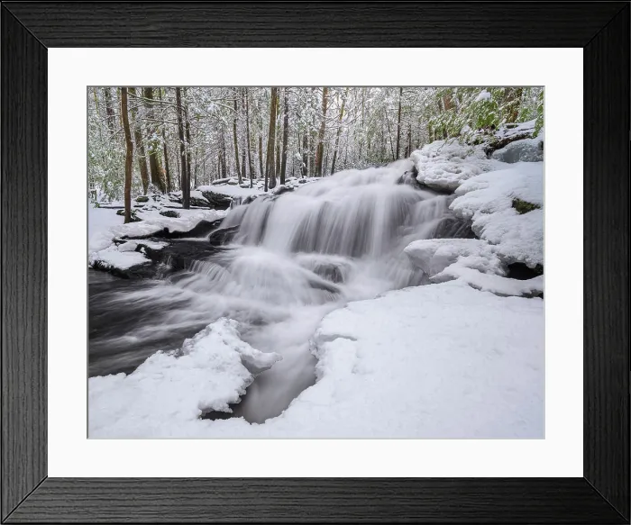 Framed Print : Winter at Tucker Brook Falls, Milford, New Hampshire, USA Framed Print : Winter at Tucker Brook Falls, Milford, New Hampshire, USA