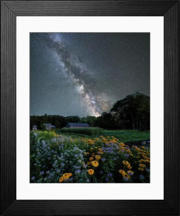 Framed Print : Milky Way over Muster Field Farm garden, North Sutton, New Hampshire, USA Framed Print : Milky Way over Muster Field Farm garden, North Sutton, New Hampshire, USA