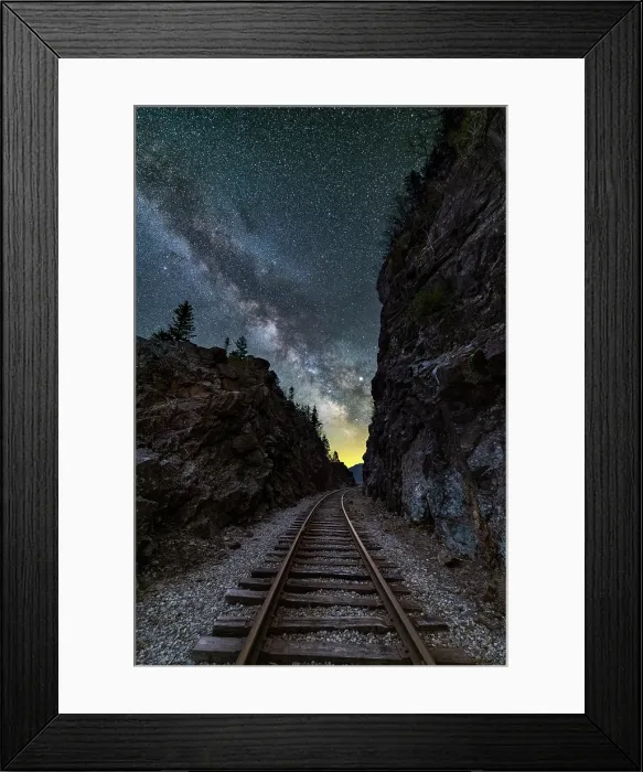 Framed Print : Milky Way over railroad tracks, White Mountain National Forest, Carroll, New Hampshire, USA Framed Print : Milky Way over railroad tracks, White Mountain National Forest, Carroll, New Hampshire, USA