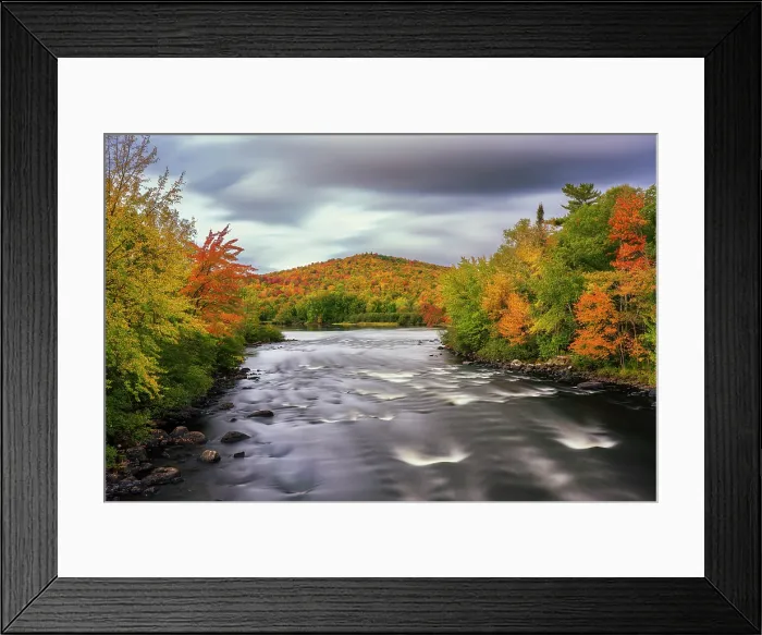Framed Print : Fall foliage on Androscoggin River, Errol, New Hampshire, USA
