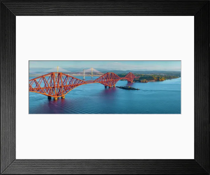 Framed Print : UK, Scotland, Lothian, Edinburgh, Queensferry, Forth Bridge with Forth Road Bridge and Queensferry Crossing Bridge beyond Framed Print : UK, Scotland, Lothian, Edinburgh, Queensferry, Forth Bridge with Forth Road Bridge and Queensferry Crossing Bridge beyond