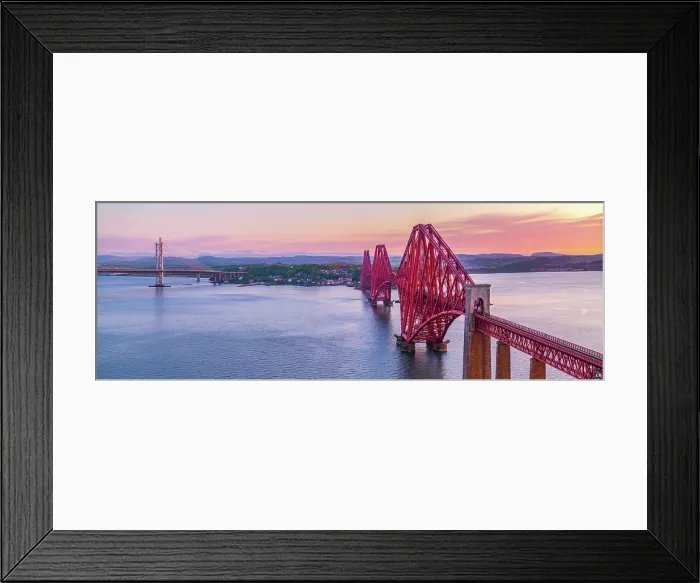 Framed Print : UK, Scotland, Lothian, Edinburgh, Queensferry, Forth Bridge with Forth Road Bridge and Queensferry Crossing Bridge to the left Framed Print : UK, Scotland, Lothian, Edinburgh, Queensferry, Forth Bridge with Forth Road Bridge and Queensferry Crossing Bridge to the left