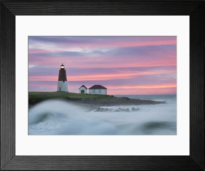 Framed Print : Waves at Point Judith Lighthouse at sunrise, Narragansett Bay, Point Judith, Rhode Island, USA Framed Print : Waves at Point Judith Lighthouse at sunrise, Narragansett Bay, Point Judith, Rhode Island, USA