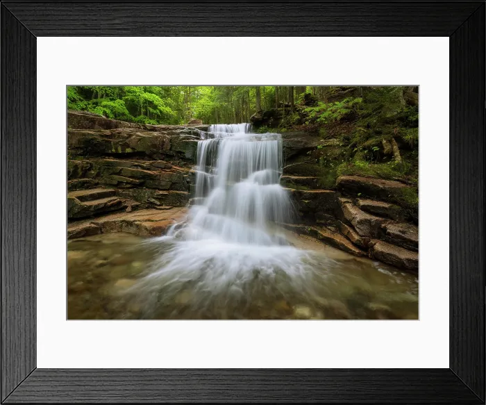 Framed Print : Stairs Falls in spring, Falling Waters Trail, Franconia Notch State Park, White Mountain National Forest, New Hampshire, USa Framed Print : Stairs Falls in spring, Falling Waters Trail, Franconia Notch State Park, White Mountain National Forest, New Hampshire, USa