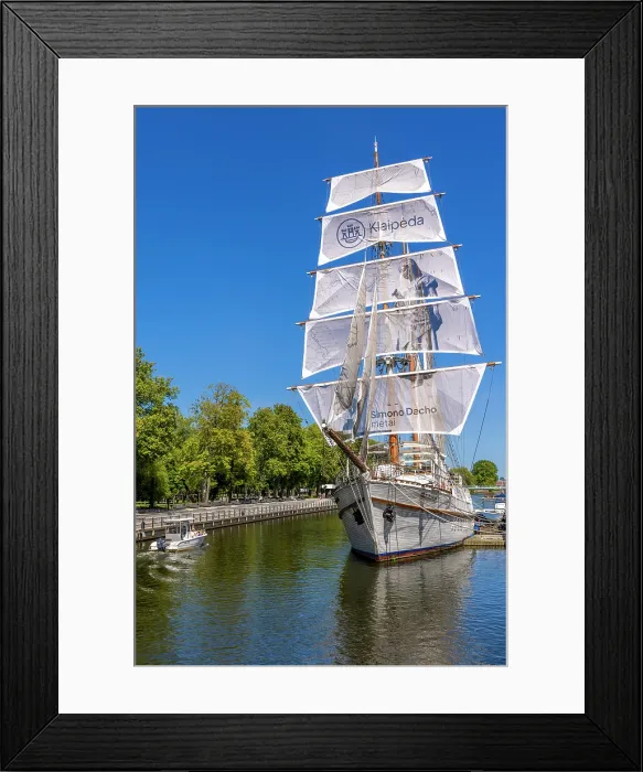 Framed Print : The Meridianas Sailing Ship on the Dane River, Klaipeda, Lithuania