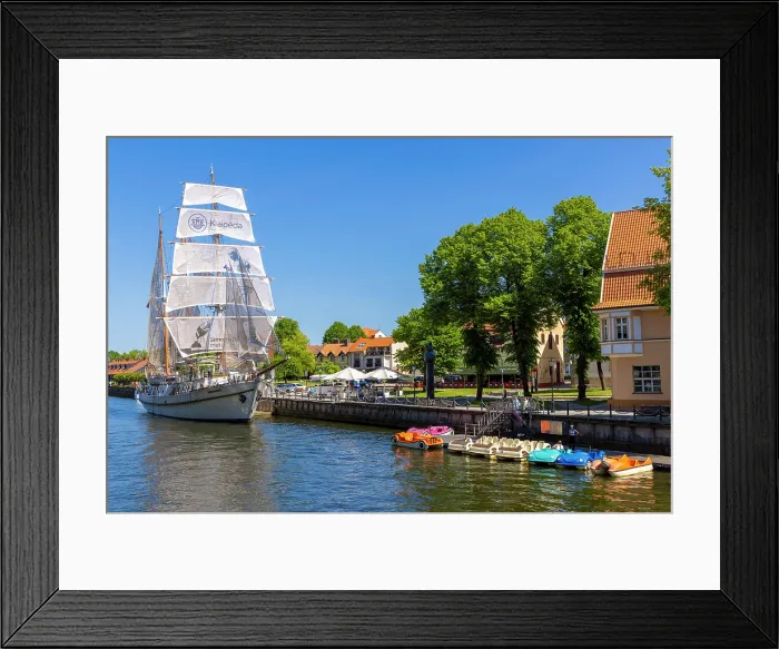 Framed Print : The Meridianas Sailing Ship on the Dane River, Klaipeda, Lithuania
