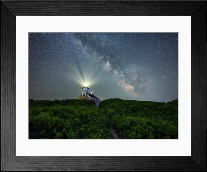 Framed Print : Milky Way over North Light on Block Island, Rhode Island, USA