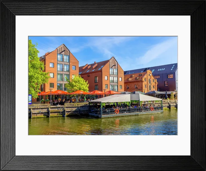 Framed Print : Restaurants in The Old Port Area of Klaipeda, Klaipeda, Lithuania Framed Print : Restaurants in The Old Port Area of Klaipeda, Klaipeda, Lithuania