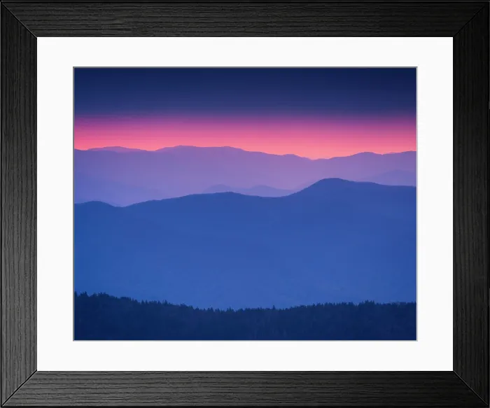 Framed Print : Dusk from Clingman's Dome, Great Smoky Mountains, Tennessee, USA Framed Print : Dusk from Clingman's Dome, Great Smoky Mountains, Tennessee, USA