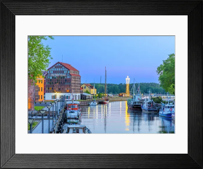 Framed Print : The Old Port Area of Klaipeda at Dusk, Klaipeda, Lithuania Framed Print : The Old Port Area of Klaipeda at Dusk, Klaipeda, Lithuania