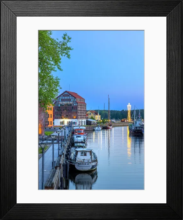 Framed Print : The Old Port Area of Klaipeda at Dusk, Klaipeda, Lithuania Framed Print : The Old Port Area of Klaipeda at Dusk, Klaipeda, Lithuania
