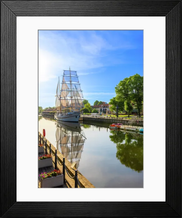 Framed Print : The Meridianas Sailing Ship on the Dane River, Klaipeda, Lithuania