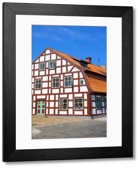 Framed Print : Fachwerk Styled Traditional Buildings, Klaipeda, Lithuania Framed Print : Fachwerk Styled Traditional Buildings, Klaipeda, Lithuania