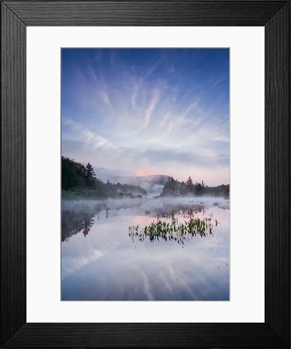 Framed Print : Sunrise relfection at Turtlehead Pond with fog, Green Mountains, Marshfield, Vermont, USA Framed Print : Sunrise relfection at Turtlehead Pond with fog, Green Mountains, Marshfield, Vermont, USA