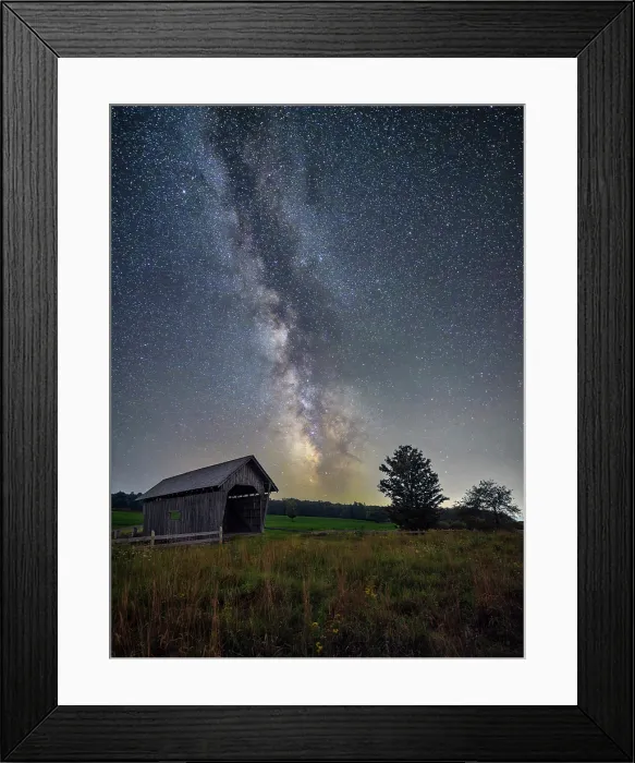 Framed Print : Milky Way over the A.M. Foster Bridge, Green Mountains, Cabot, Vermont, USA Framed Print : Milky Way over the A.M. Foster Bridge, Green Mountains, Cabot, Vermont, USA