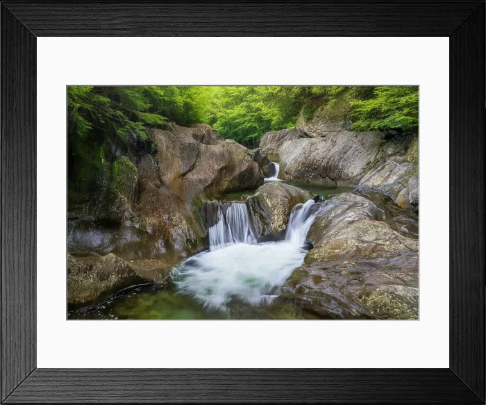 Framed Print : Summer at Warren Falls, Green Mountains, Warren, Vermont, USA Framed Print : Summer at Warren Falls, Green Mountains, Warren, Vermont, USA