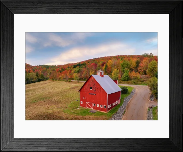 Framed Print : Autumn at Grand View Farm, Green Mountains, Stowe, Vermont, USA