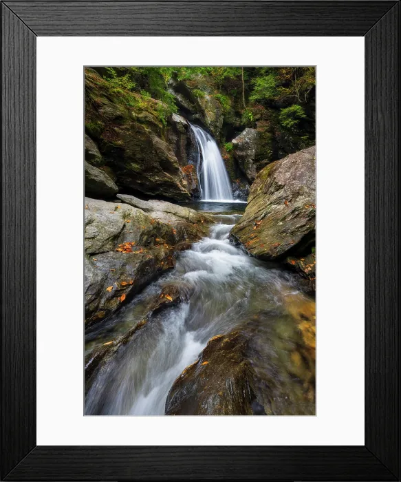 Framed Print : Bingham Falls in autumn, Stowe, Vermont, USA