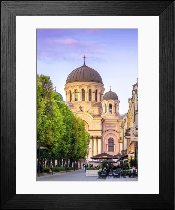 Framed Print : Church of St. Michael the Archangel at Dusk, Laisves Avenue, Kaunas, Lithuania Framed Print : Church of St. Michael the Archangel at Dusk, Laisves Avenue, Kaunas, Lithuania