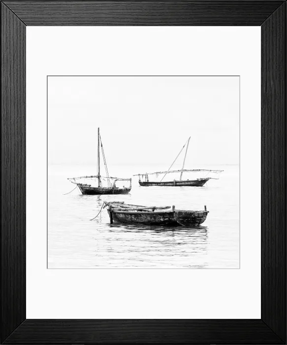 Framed Print : Traditional dhows in the sea, Nungwi, Zanzibar, Tanzania, Africa