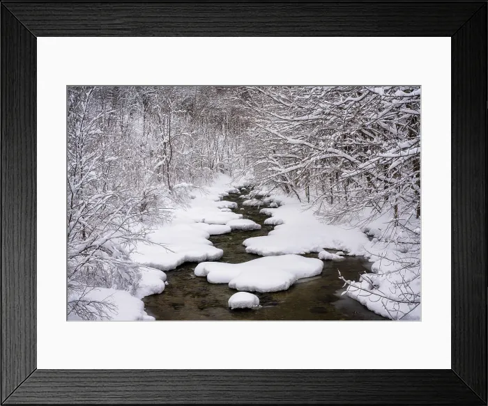 Framed Print : Snow on the river, Green Mountains, Vermont, USA Framed Print : Snow on the river, Green Mountains, Vermont, USA